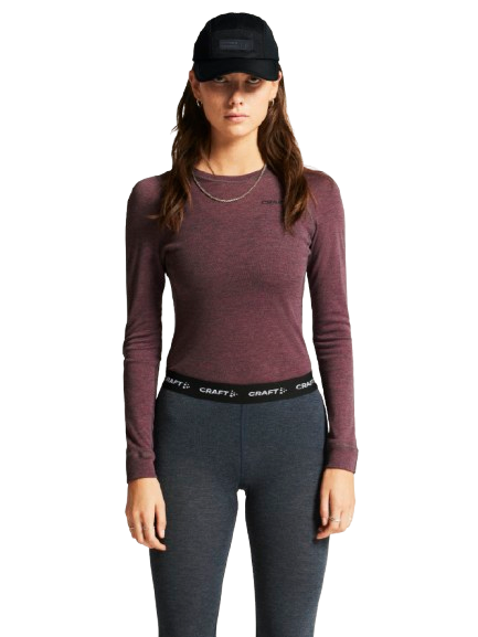 Merinould Baselayer til Dame - Bordeaux fra Craft