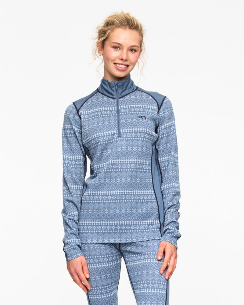 Kari Traa Maud Half Zip Dame - Blå Fleecetrøje på tilbud