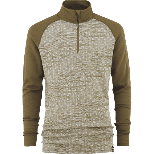 Bula Geo Merino Uld Halfzip Trøje til Mænd - Brun