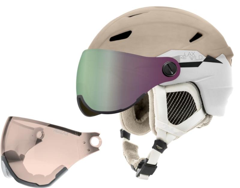 Relax Stealth Skihjelm med Visir - Beige/Sort