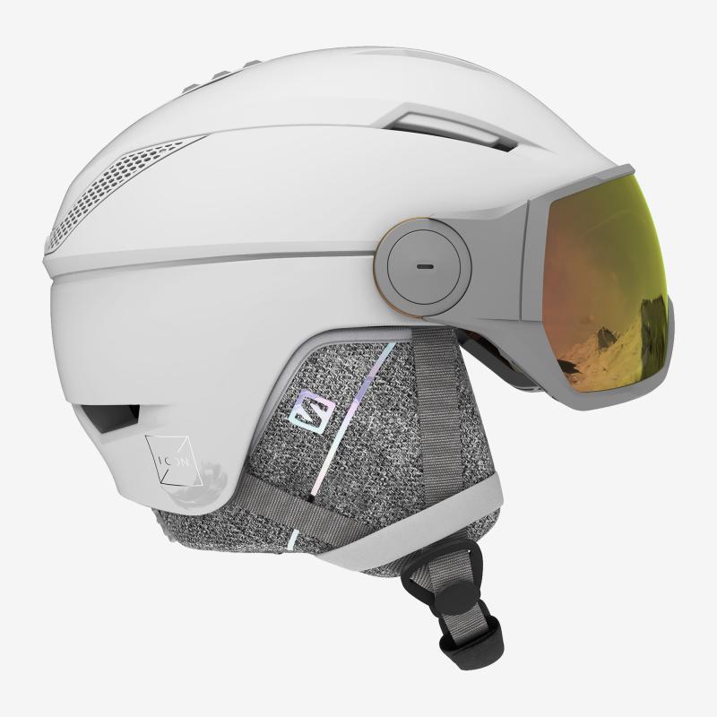 Salomon Icon² Visor Dame Skihjelm - Hvid Elegance og Sikkerhed