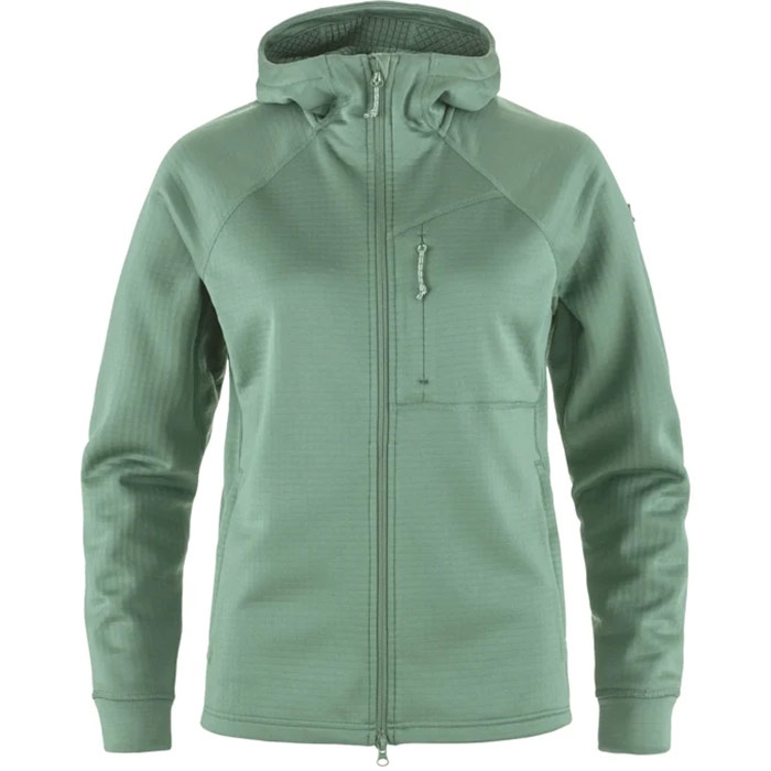 Fjällräven Abisko Grid Fleece Hoodie til kvinder - Patina Grøn