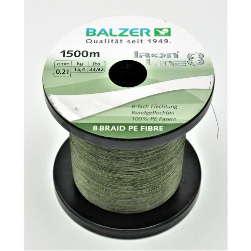Balzer Iron Line 8 Grøn 1500m - Kvalitetsfiskeliner