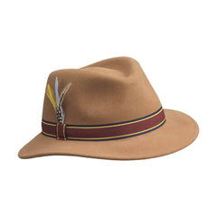Laksen Brixton Dame Fedora i Cashmere - Camel Hat