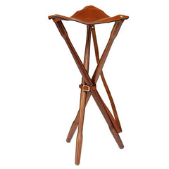 Laksen Tripod Jagtstol i Teak og Læder - Elegant Komfort