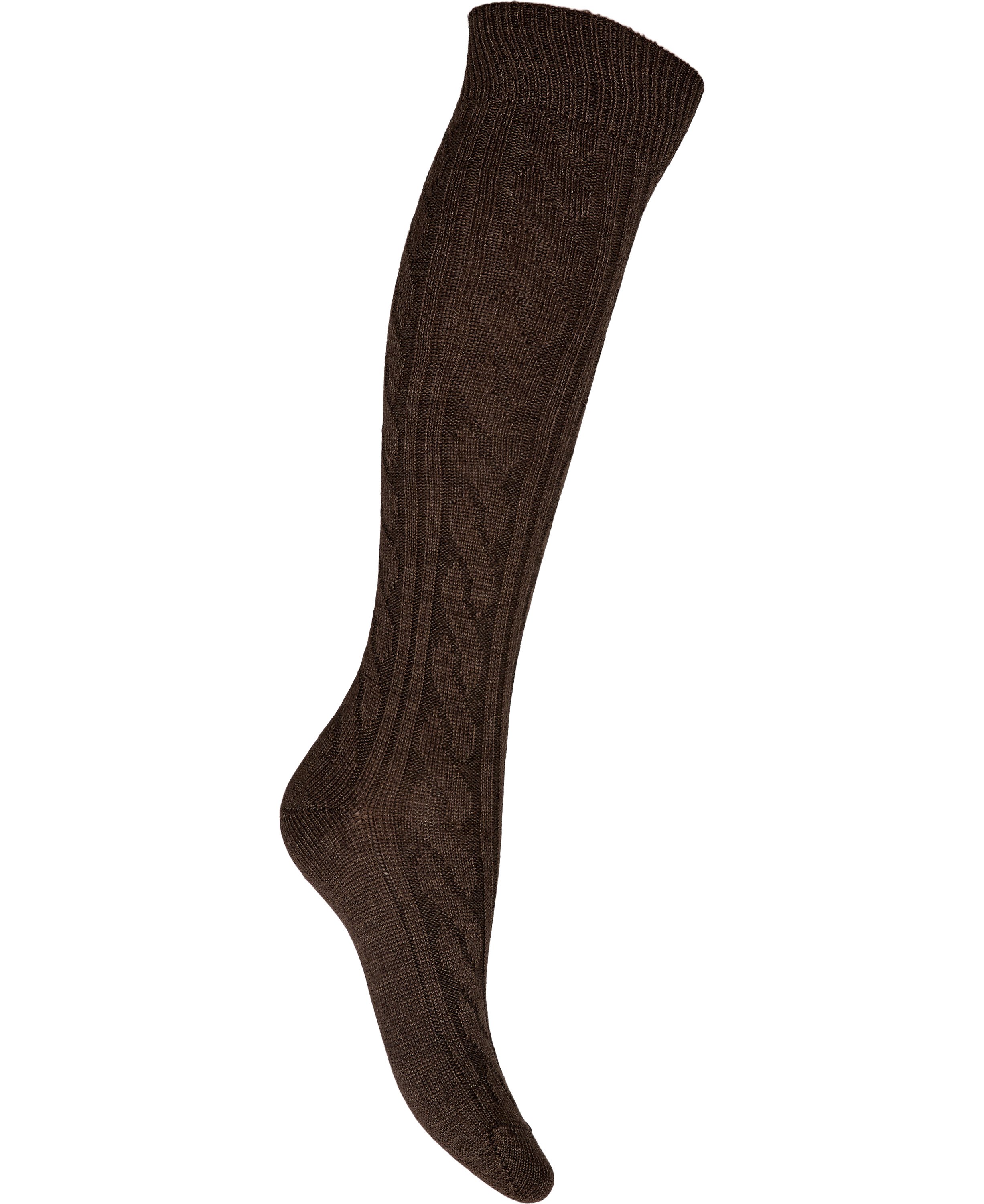 Hudson Winter Plait Knæstrømper - Brunmel
