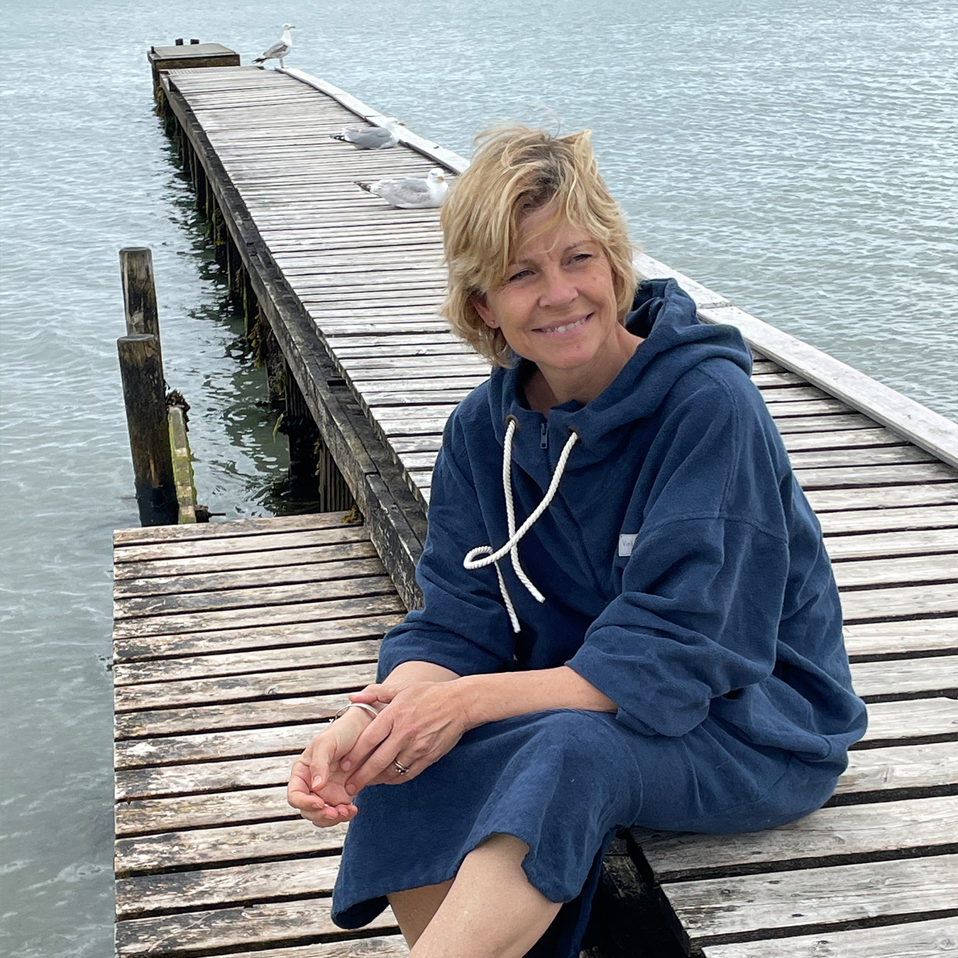 Badeponcho Skagen Til Voksne   Blå   Xsmall   Small 34 36 fra Vinterbaderen