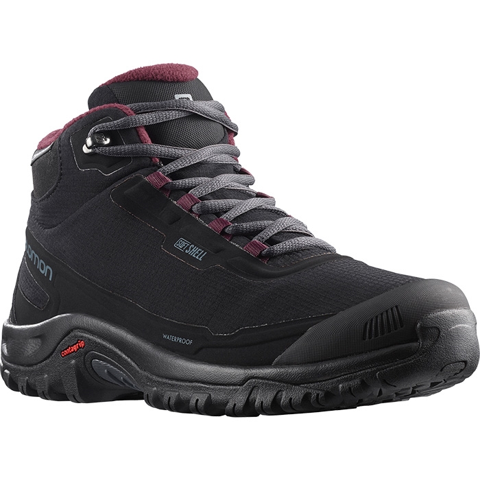 Shelter Cs Waterproof Kvinder   Damer Vinterstøvle, Black Ebony Wine Tasting 37 1 3   Uk 4,5   Vintersko, Vinterstøvler fra Salomon