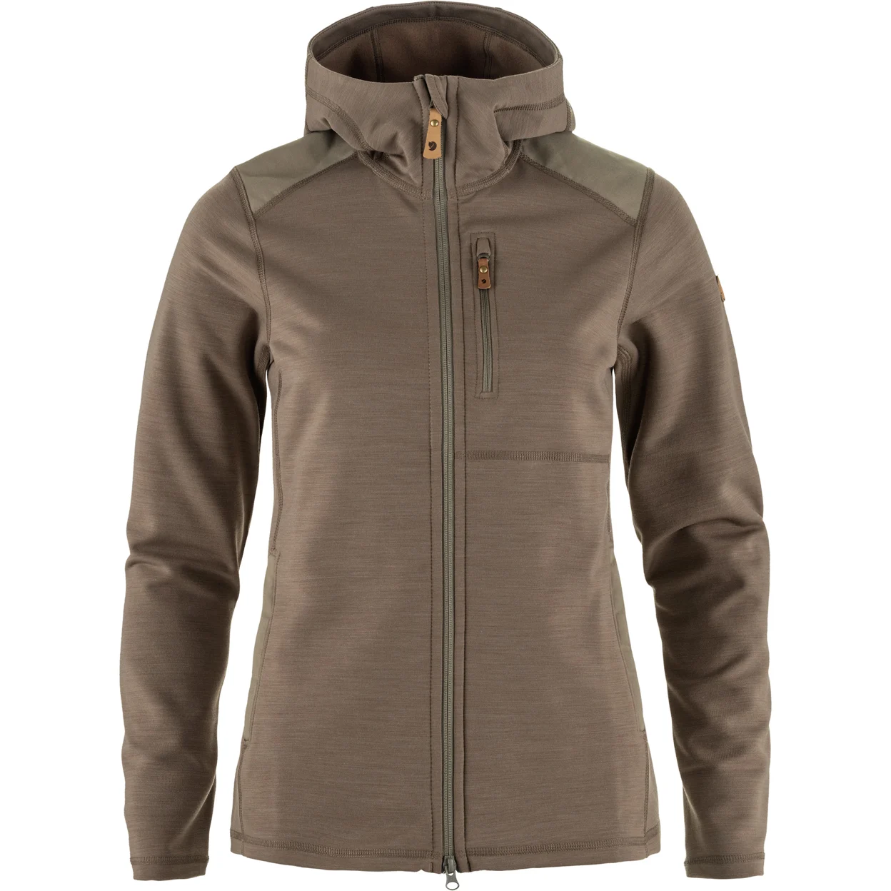 Fjällräven Keb Fleece Hoodie - Suede Brown til kvinder