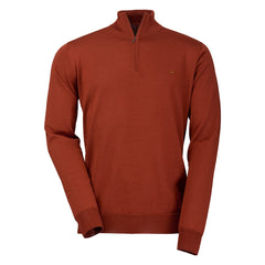 Laksen Norfolk Lynlås Sweater i Brændt Orange