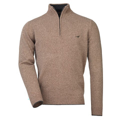 Laksen   Brompton Lammeuld Zip Neck   Camel