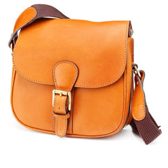 Laksen   Cartridge Bag In Saddle Leather   Natural Oak