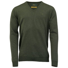 Sussex V Neck Merino Sweater     Woody