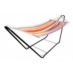 Chillounge Sunrise   Single Spreader Bar Hammock With Powder Coated Steel Stand   Hængekøje