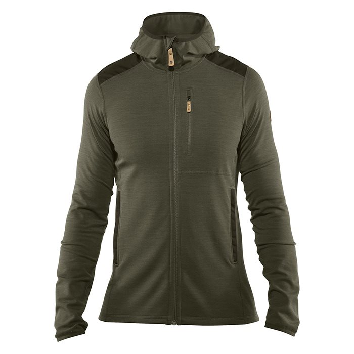 Fj? Llr? Ven Keb Fleece Hoodie Herre   Mænd Laurel Green   Deep Forest S   Fleecejakker