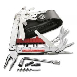 Victorinox Swisstool X Plus With Bits  Corkscrew And Leather   Multitool