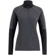 Lundhags Prime Merino Half Zip W   Charcoal Black   Str  M   Bluse