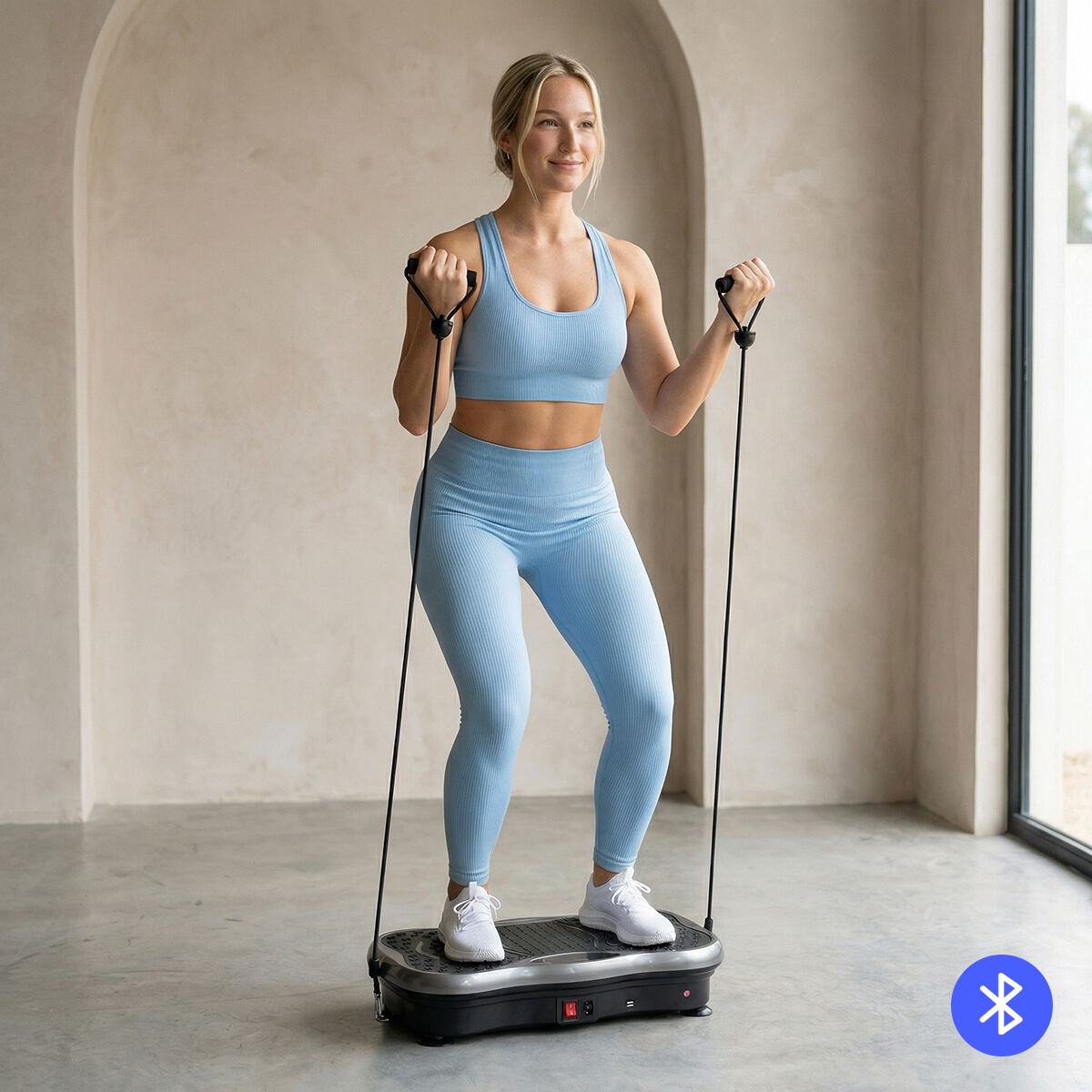 Vibrationsplatform Med Højttaler  Modstandsbånd Og Fjernbetjening Vivflow Innovagoods
