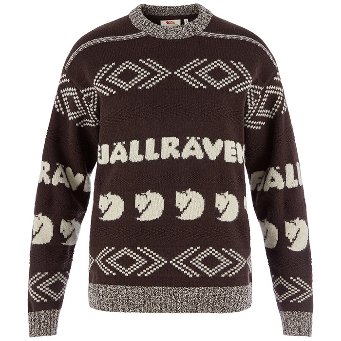 Fj? Llr? Ven Jacquard Knit Kvinder   Damer Black Oak Light Beige L   Trøjer