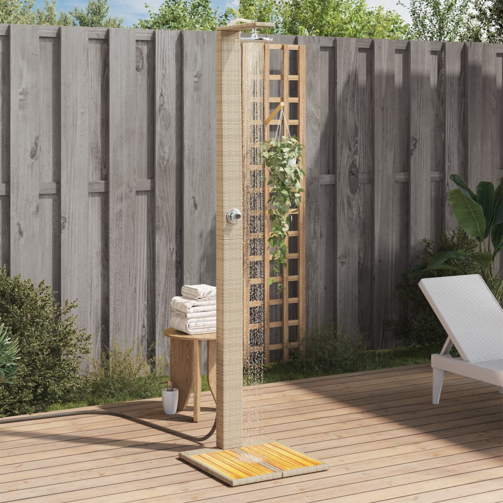 Havebruser  X X  Cm Polyrattan Og Akacietræ Beige