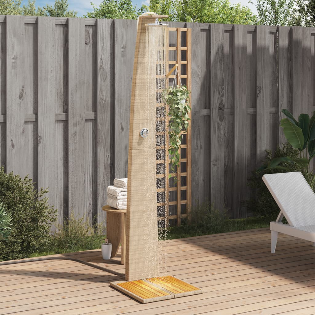 Havebruser  X X  Cm Polyrattan Og Akacietræ Beige