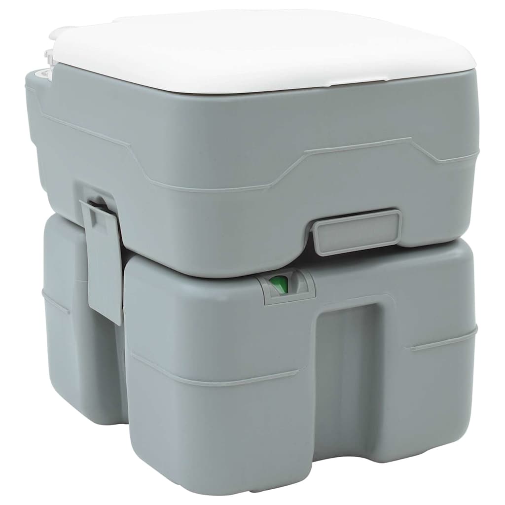 Camping Toilet Grå   X   X   Cm Høj Densitet Polyethylen