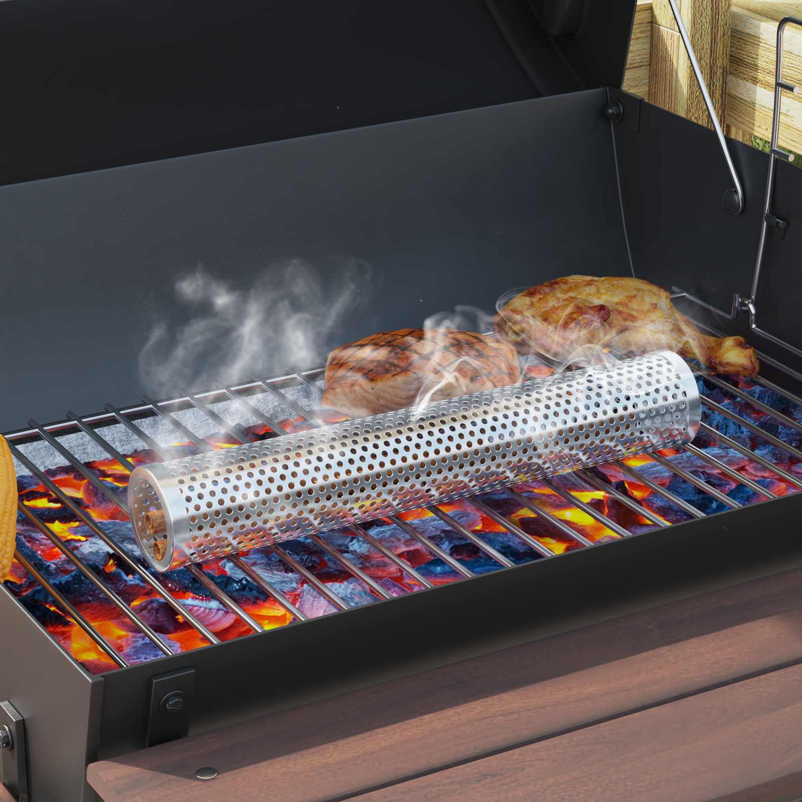 Kulgrill   X   X   Cm Pulverlakeret Stål Og Plast Sølv