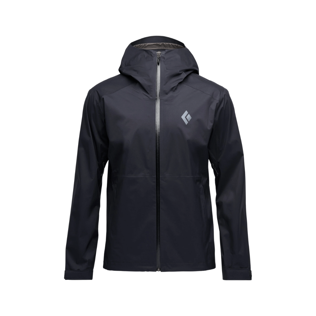Regnjakke til herre - Black Diamond Fineline Stretch Rain Shell - Sort