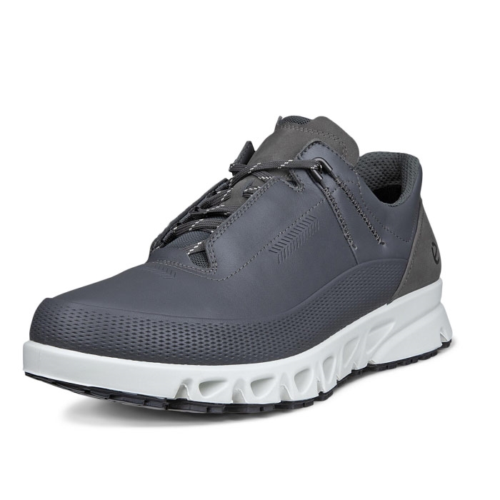 Ecco Multi Vent Gtx Leather Herre   Mænd  Magnet    Hverdagssko