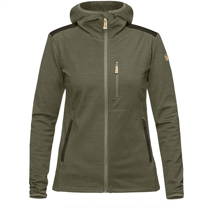 Fj? Llr? Ven Keb Fleece Hoodie Woman Laurel Green   Deep Forest Xs   Fleecejakker Og Softshell
